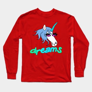 Magical Damp Dream Unicorn Skull Master Imagination overload Psychic Horse Play Long Sleeve T-Shirt